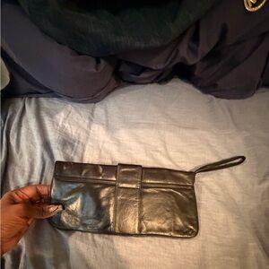 Elegant Black Leather clutch bag